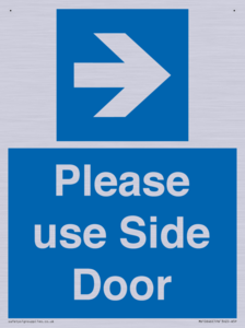 Please use Side Door (arrow Right) 